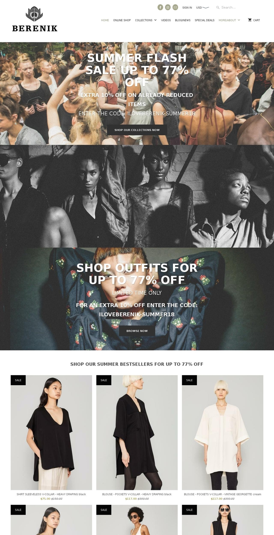 berenik.ch shopify website screenshot