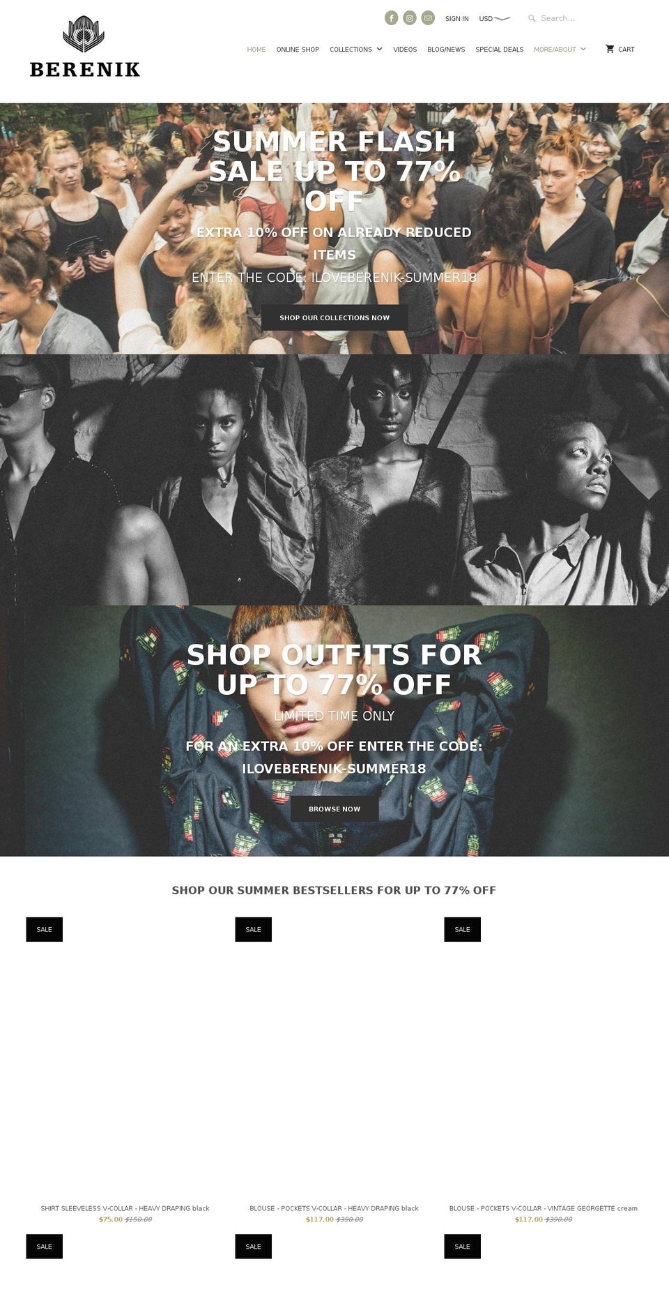 berenik.com shopify website screenshot