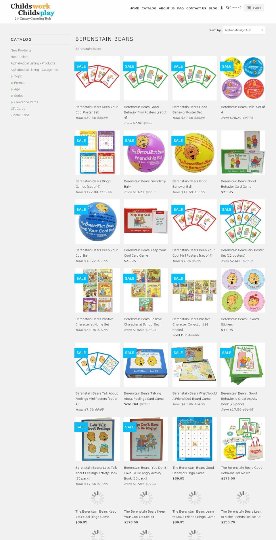 berenstainbearsstore.com shopify website screenshot