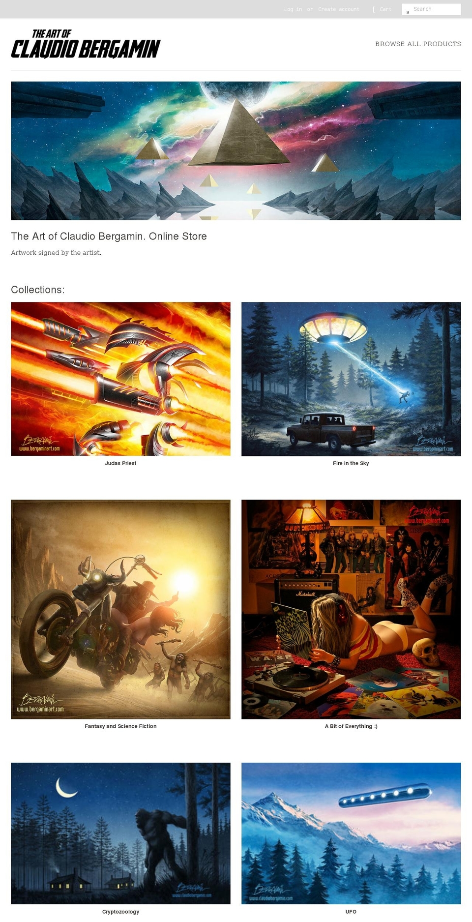 bergaminart.com shopify website screenshot