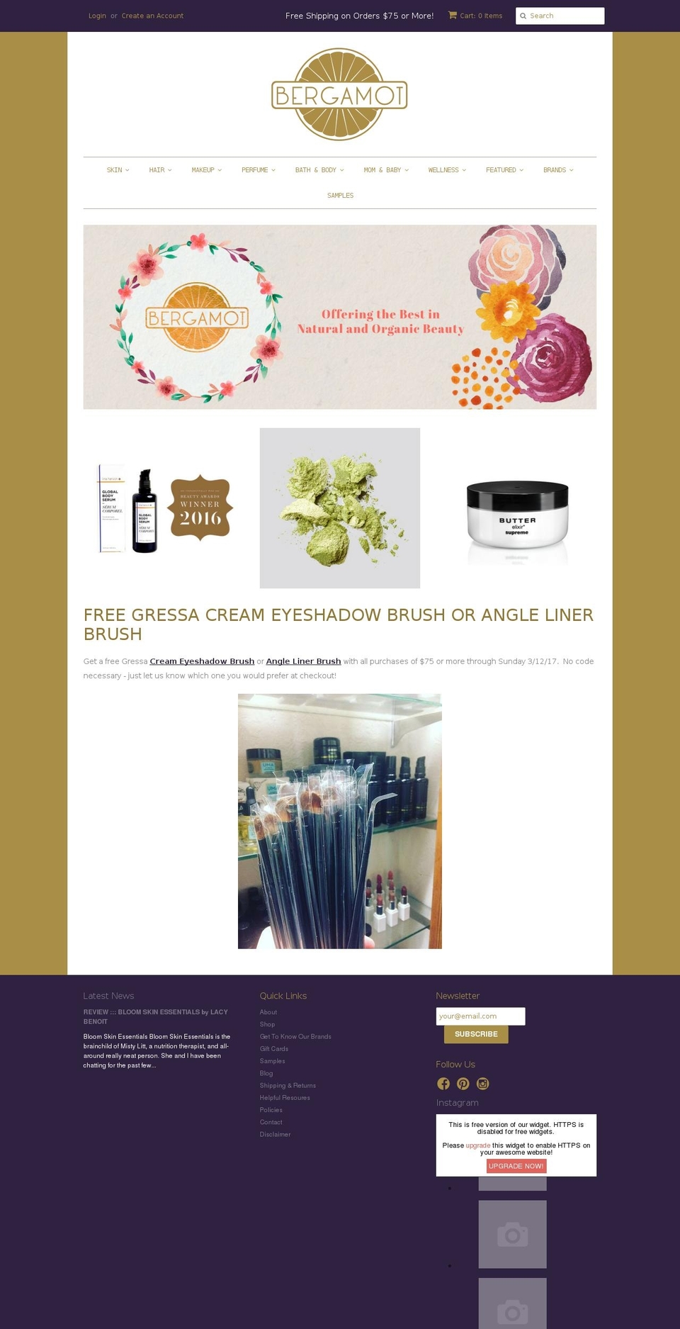 bergamotbeauty.com shopify website screenshot