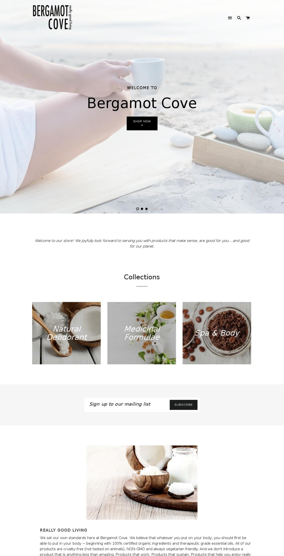 bergamotcove.com shopify website screenshot