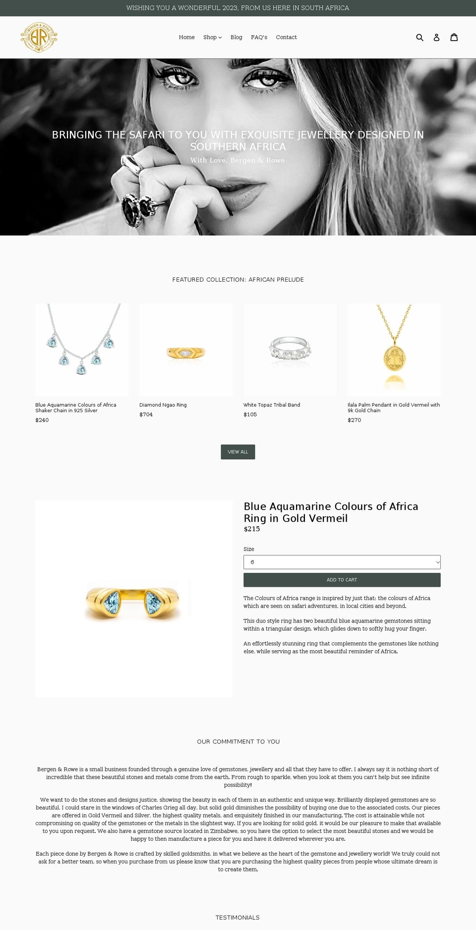 Sterling Shopify theme site example bergenandrowe.com