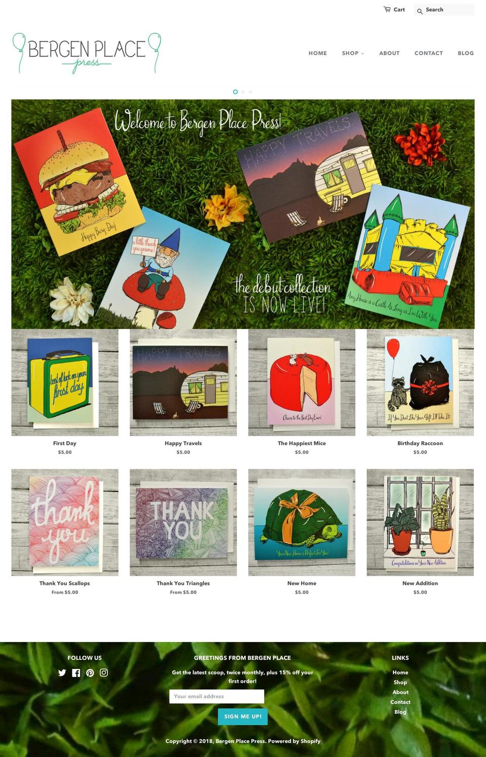 bergenplacepress.com — Shopify storefront screenshot
