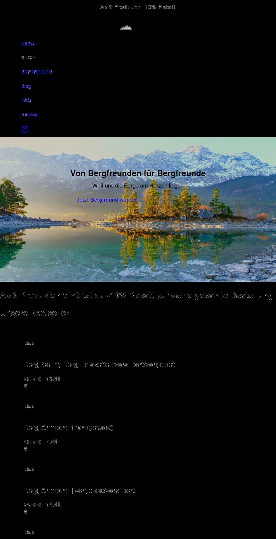 bergfeeling.de shopify website screenshot