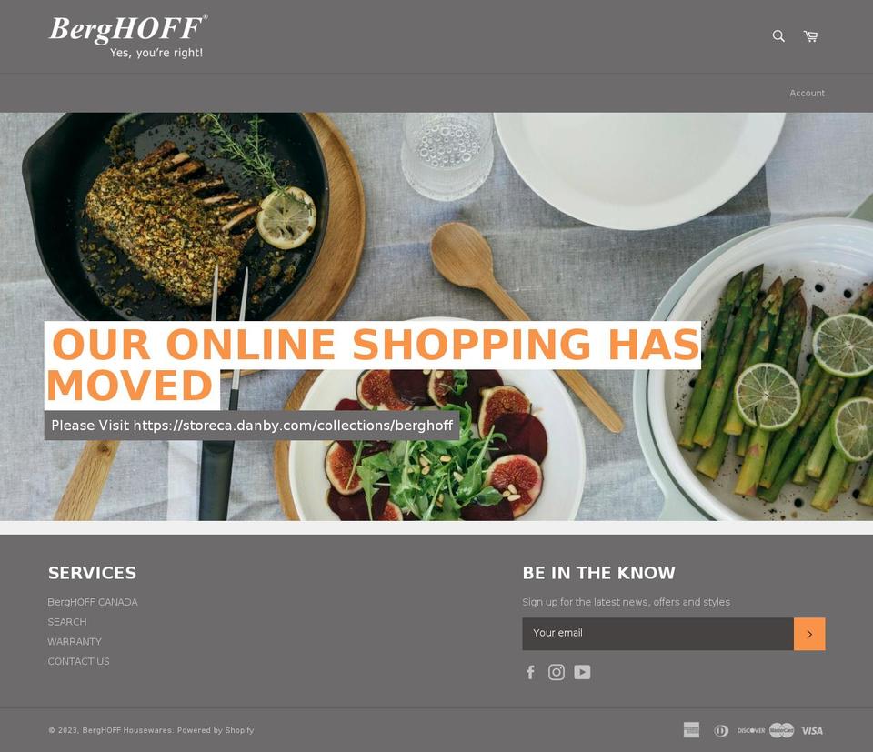 berghoff.ca shopify website screenshot