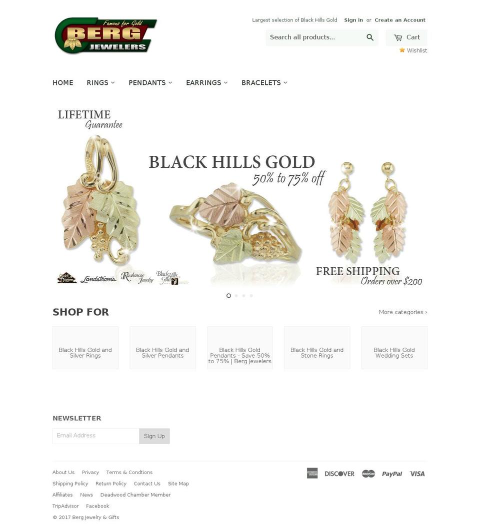 bergjewelers.com shopify website screenshot