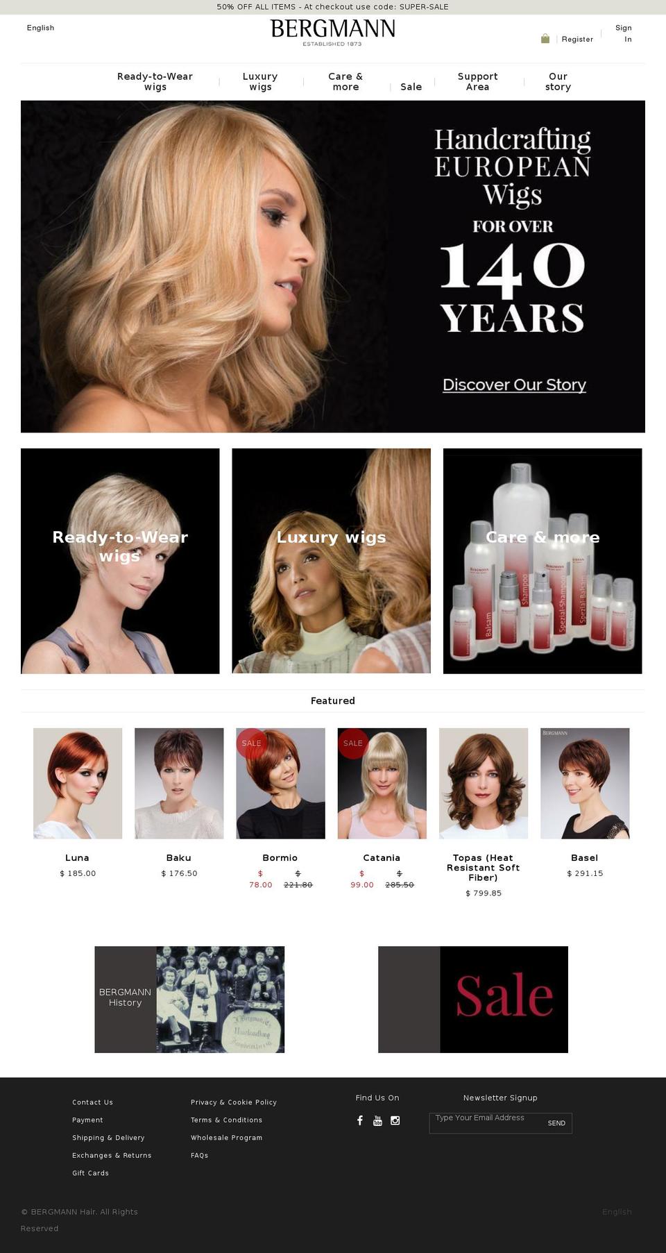 bergmannhair.com — Shopify storefront screenshot