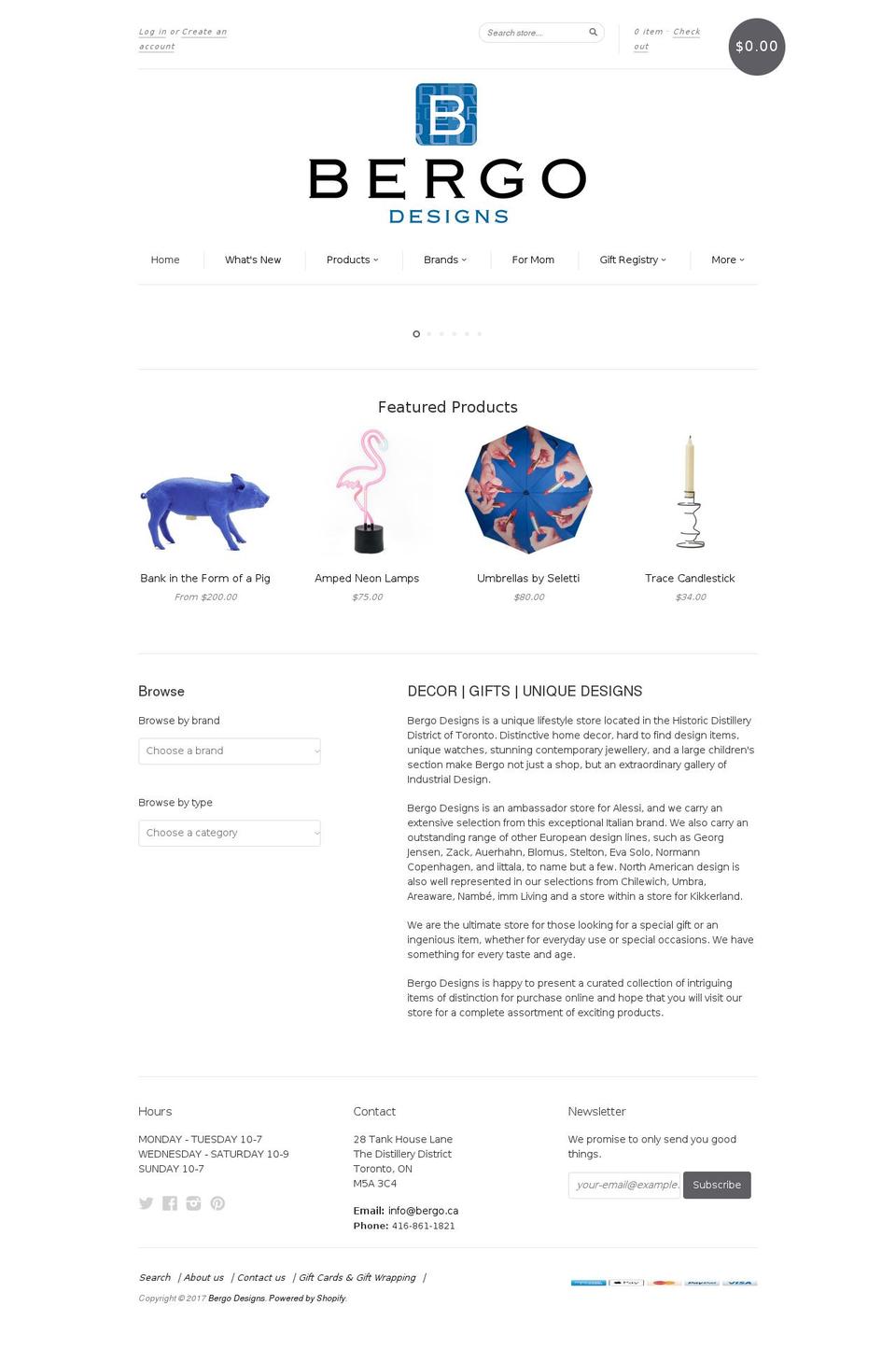 bergo.ca shopify website screenshot