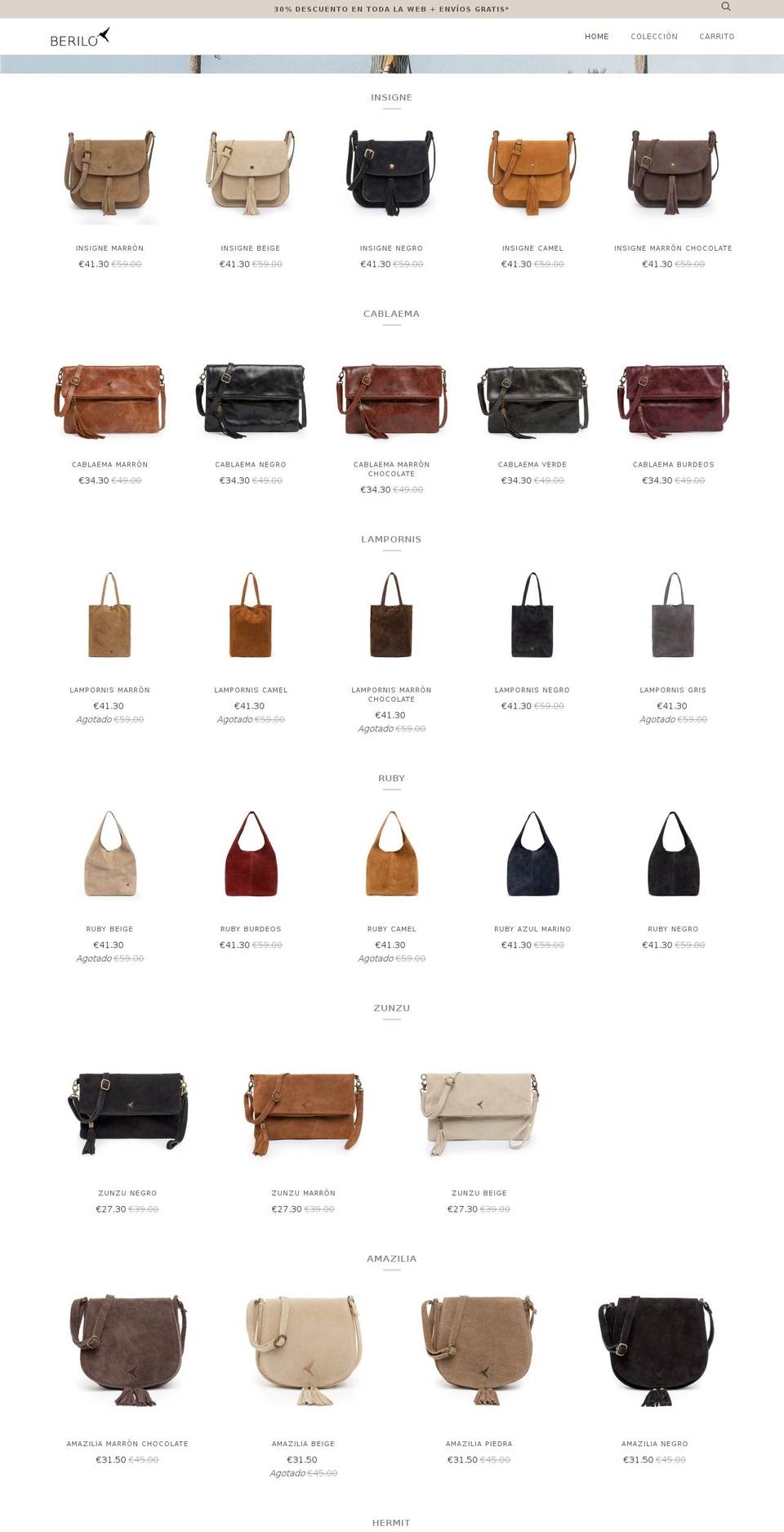 berilobrand.com — Shopify storefront screenshot