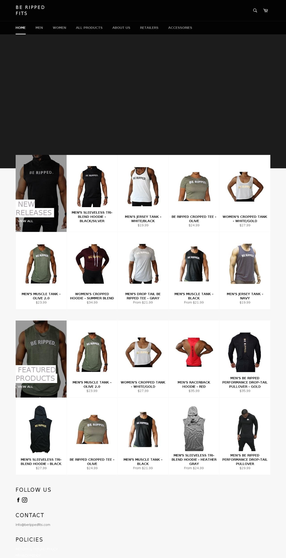berippedfits.com shopify website screenshot