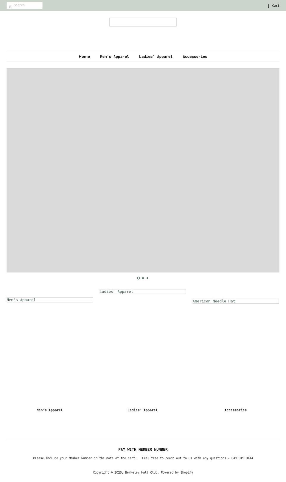 berkeleyhallgolfshop.com shopify website screenshot