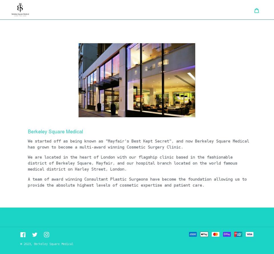berkeleysquaremedical-pay.com shopify website screenshot