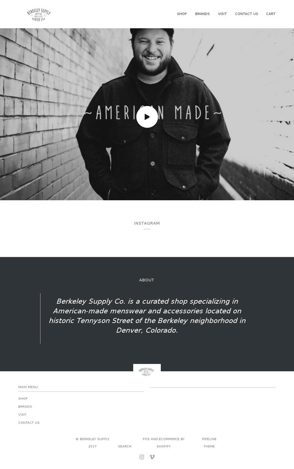 berkeleysupply.com shopify website screenshot