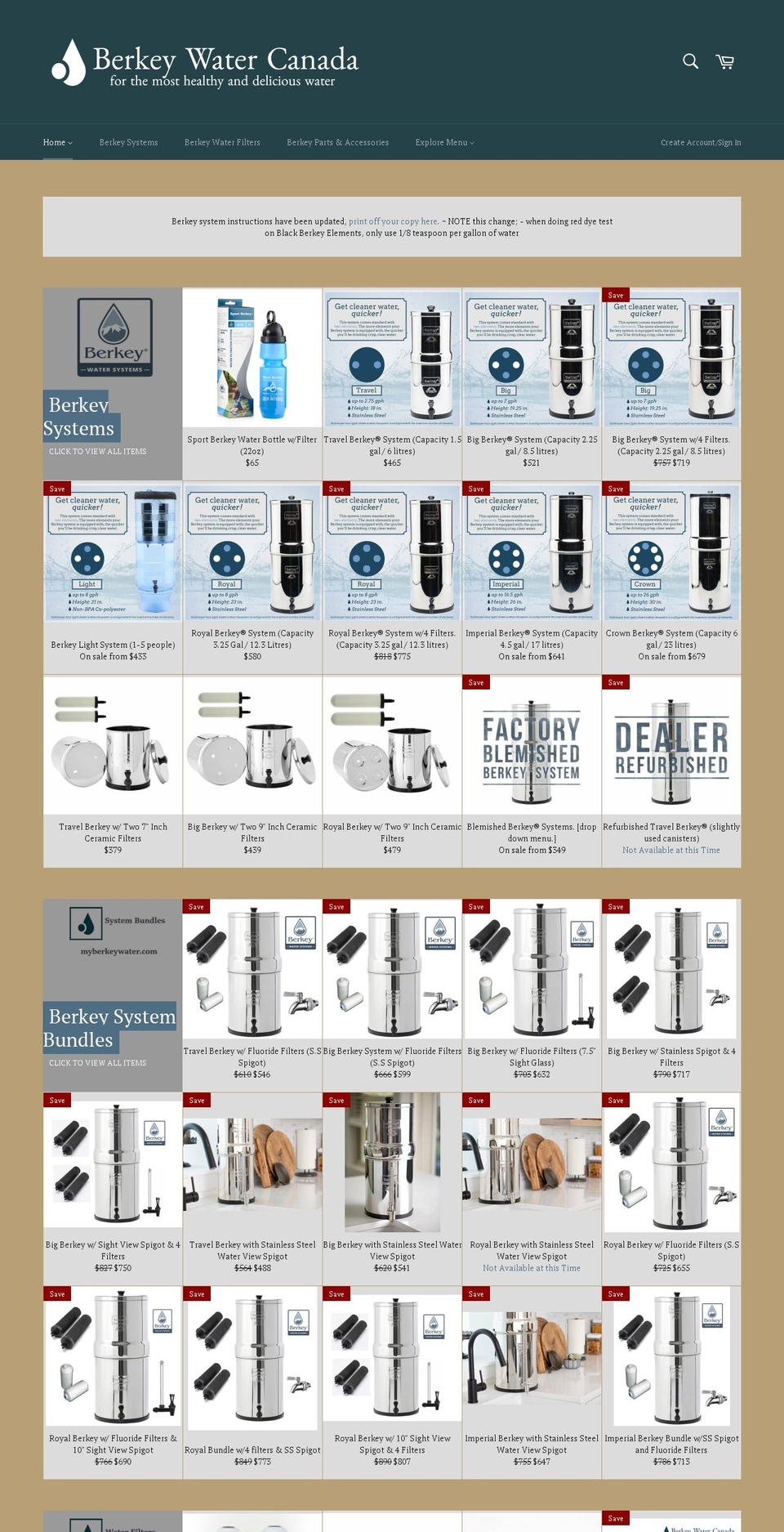 berkeywaterfilters.ca shopify website screenshot