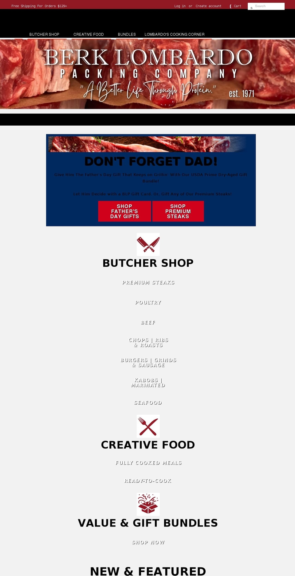 Copy of Copy of Lombardo Meats Website Shopify theme site example berklombardopacking.com