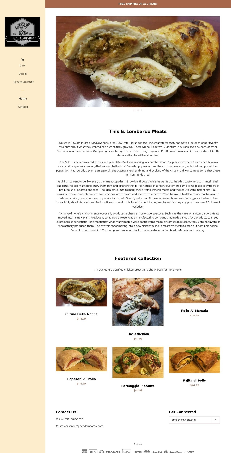 Copy of Copy of Lombardo Meats Website Shopify theme site example berklombardopacking.net