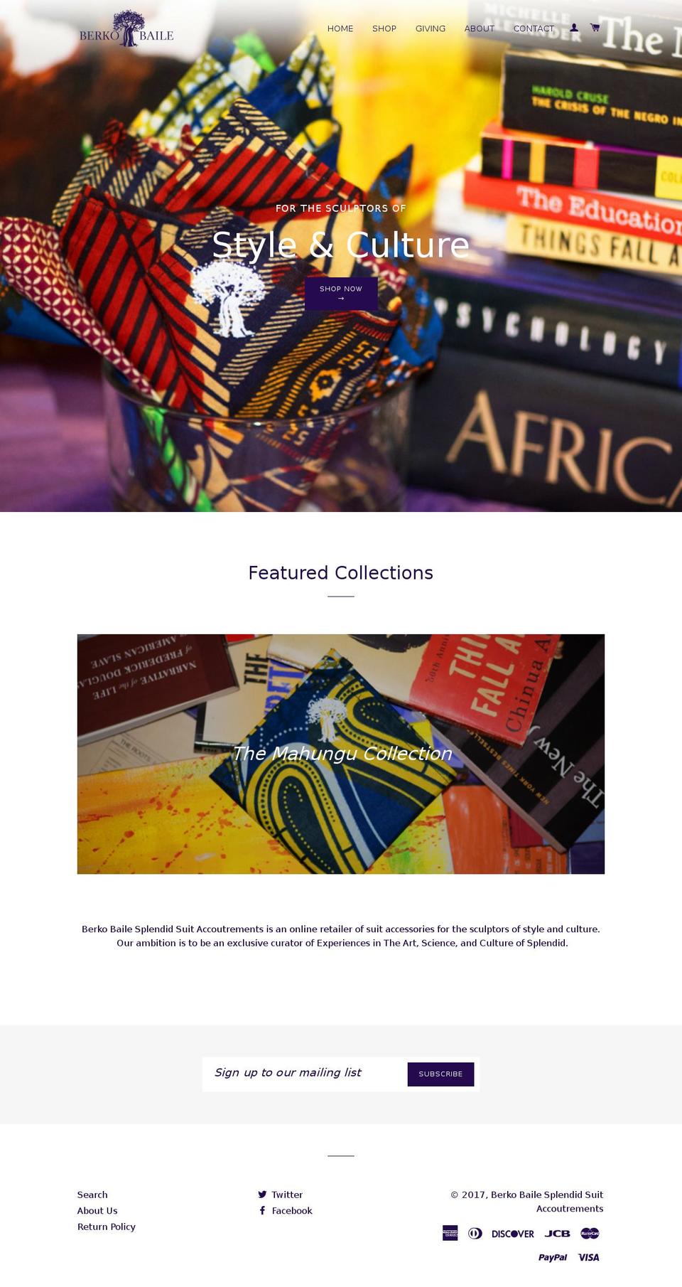 berkobaile.com shopify website screenshot