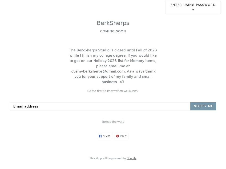 berksherps.com — Shopify storefront screenshot