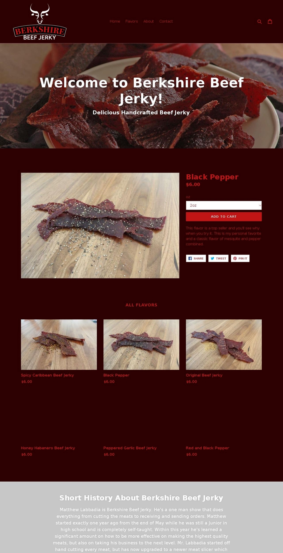 berkshirebeefjerky.com shopify website screenshot