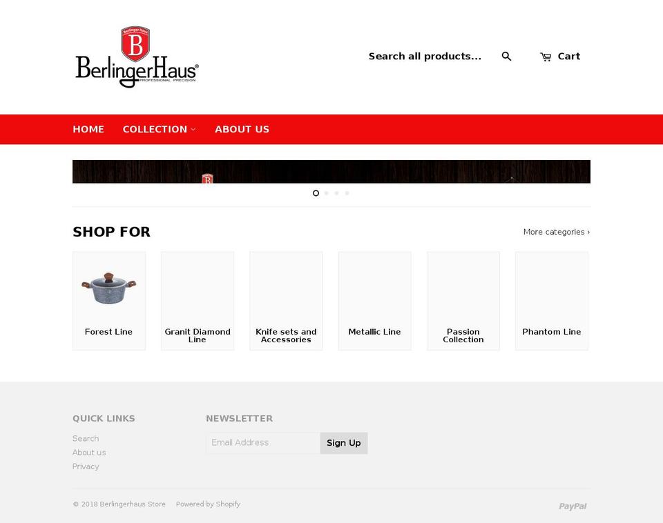 berlingerhausstore.com shopify website screenshot
