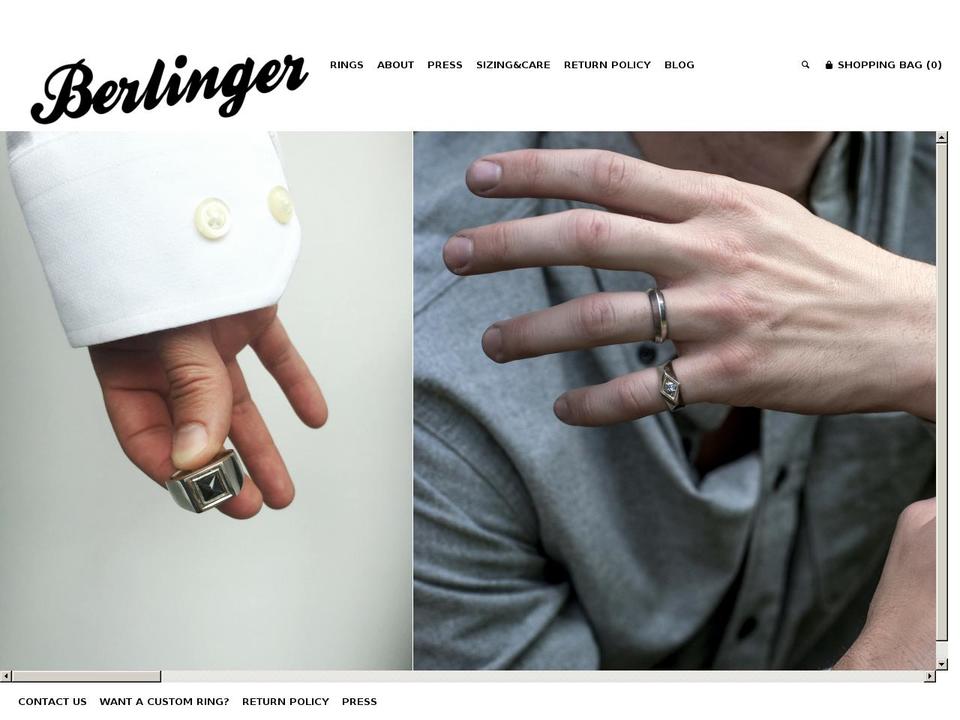 berlingerjewelry.com shopify website screenshot