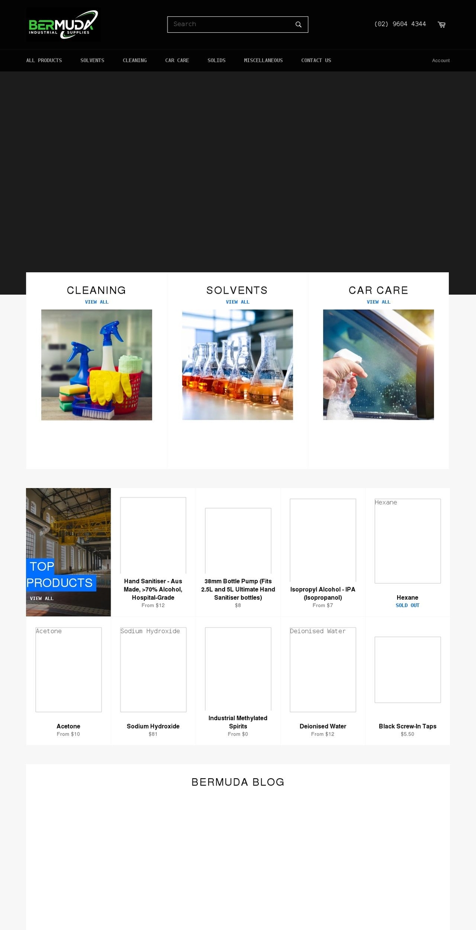 bermudasupplies.com.au shopify website screenshot