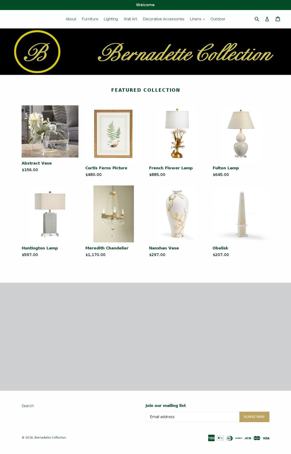 bernadettecollection.com — Shopify storefront screenshot