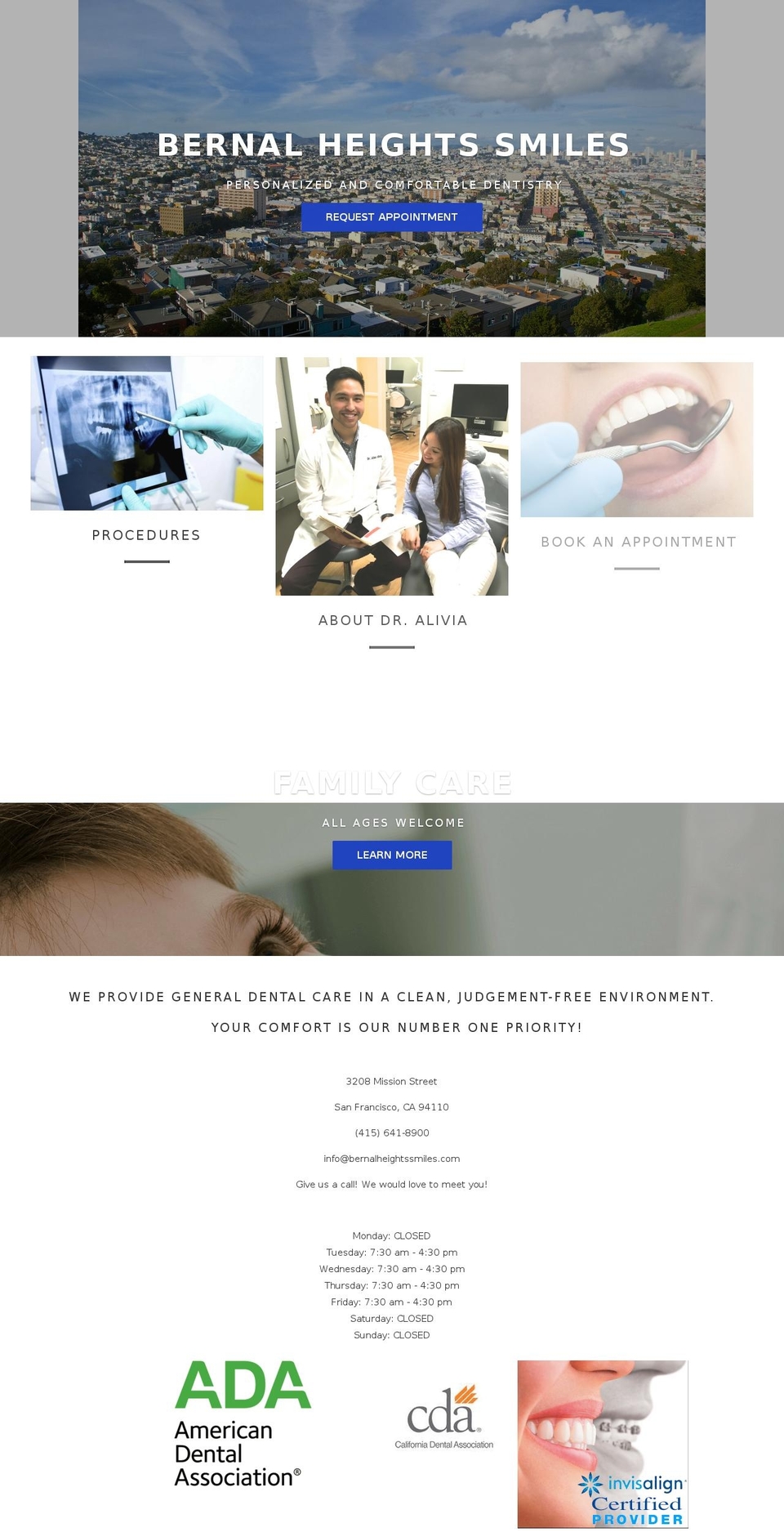 bernalheightssmiles.com shopify website screenshot