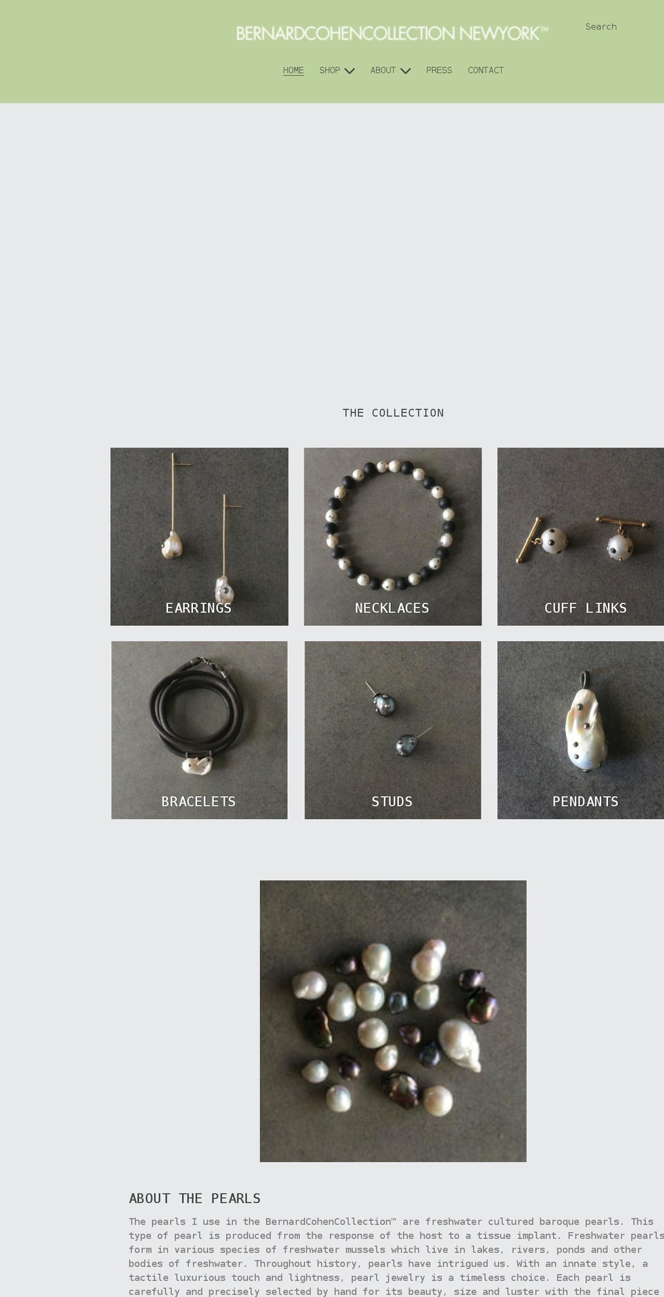 bernardcohencollectionny.com shopify website screenshot