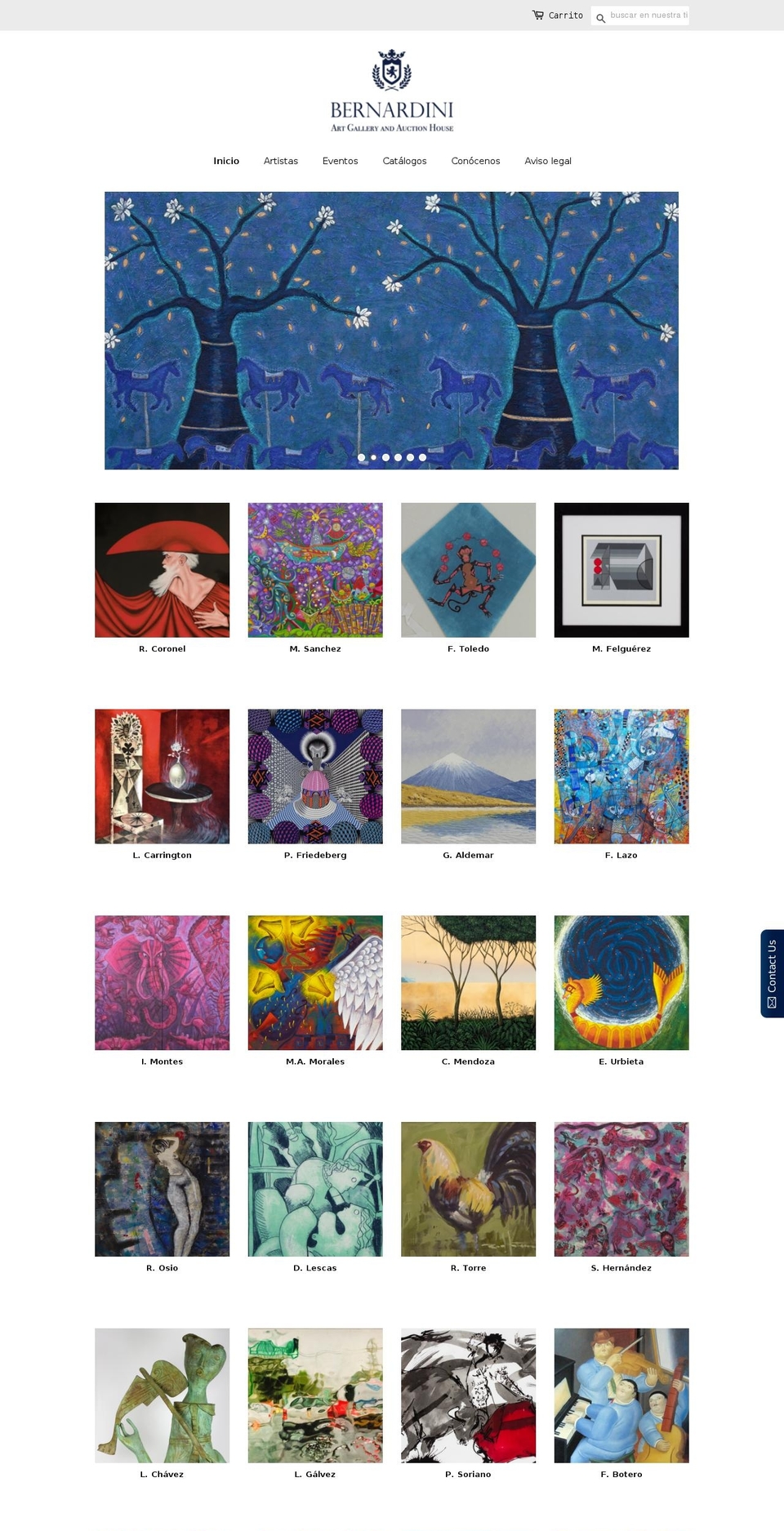 bernardiniartgallery.com — Shopify storefront screenshot