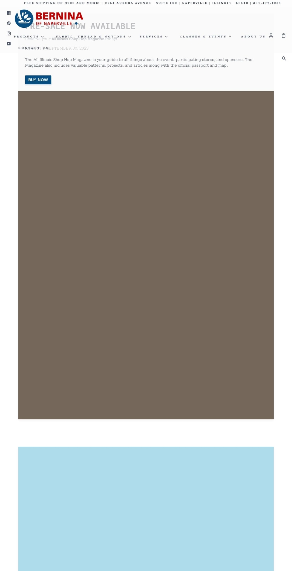 berninaofnaperville.com shopify website screenshot