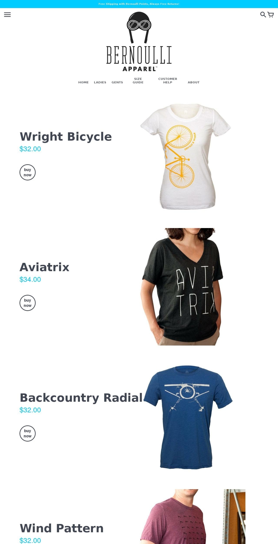 bernoulliapparel.com — Shopify storefront screenshot