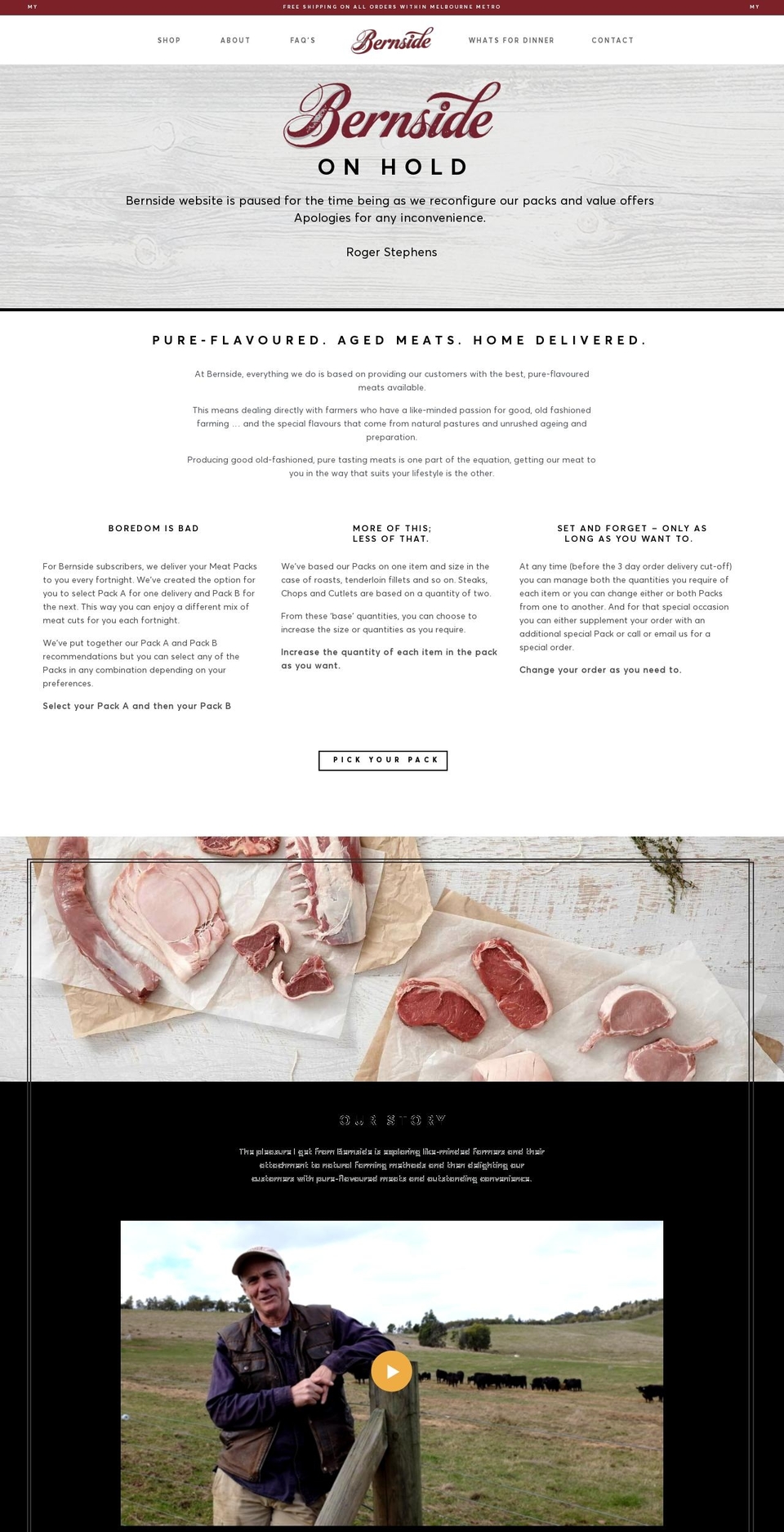 bernside.com.au shopify website screenshot
