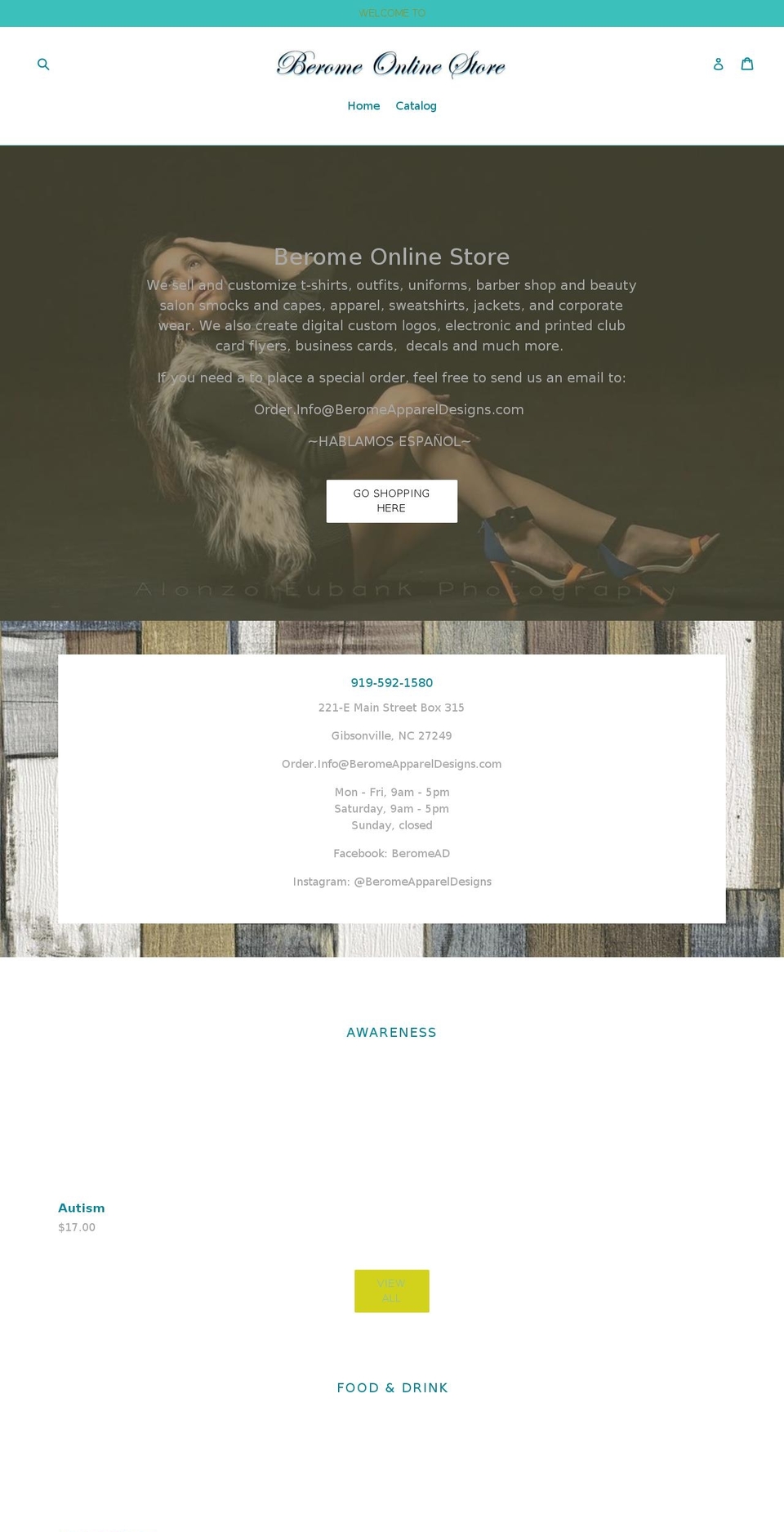 beromeonlinestore.com — Shopify storefront screenshot