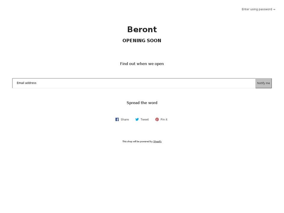 beront.com — Shopify storefront screenshot