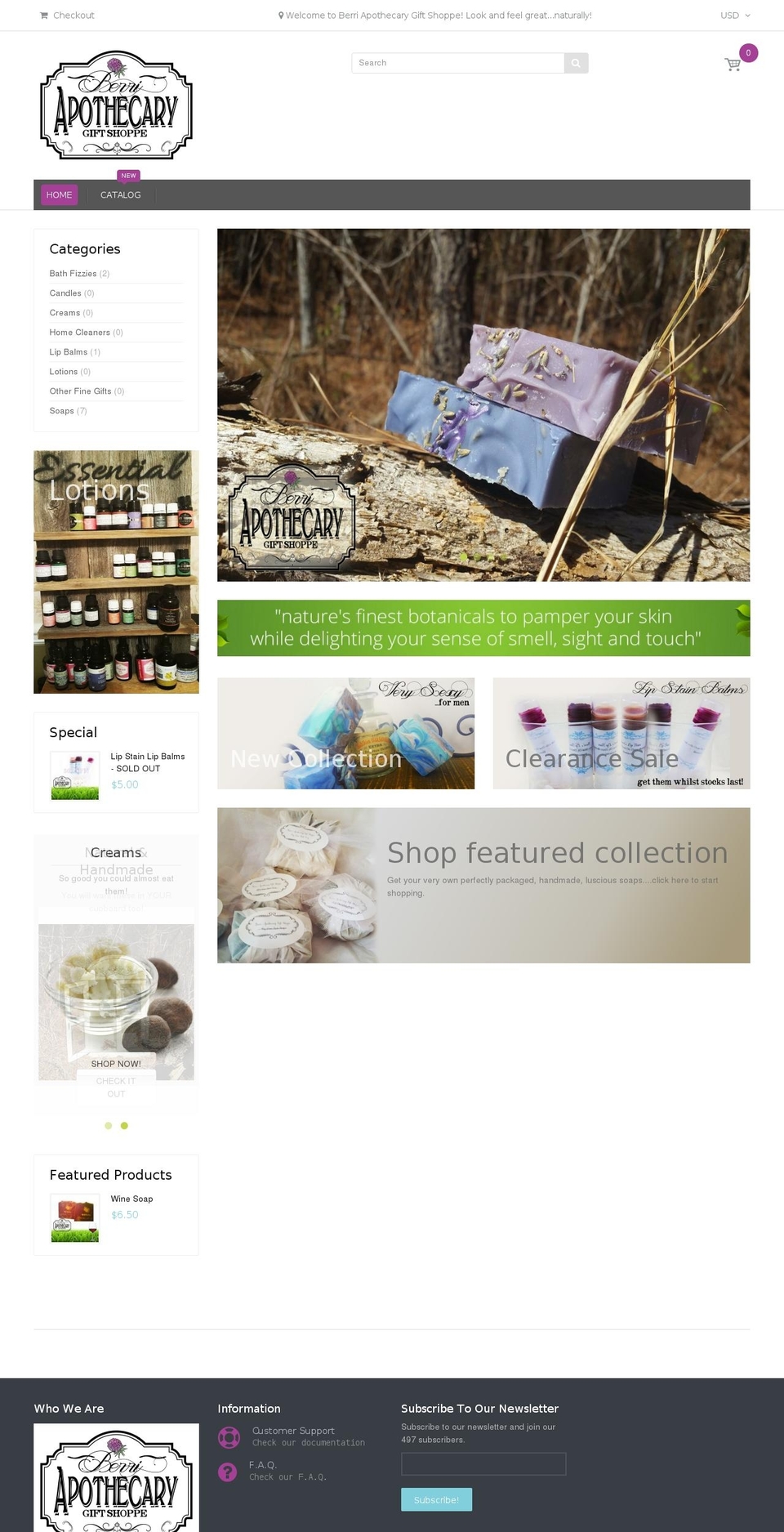 handy-1-4 Shopify theme site example berriapothecaryshoppe.com