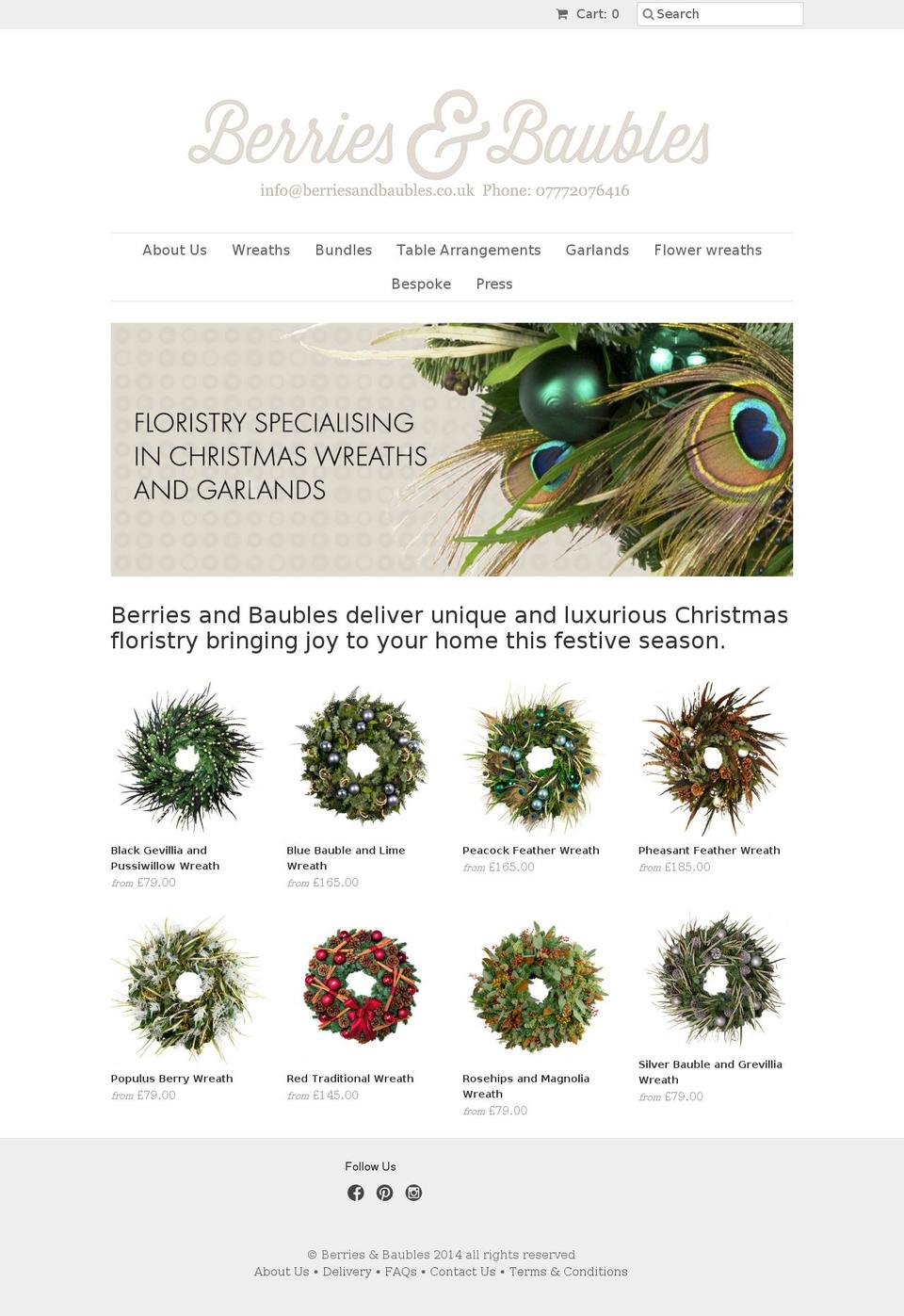 berriesandbaubles.co.uk shopify website screenshot