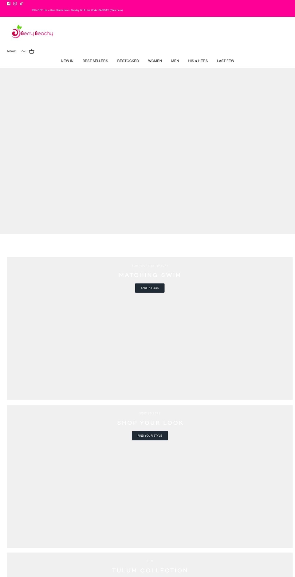 berrybeachyswim.com shopify website screenshot