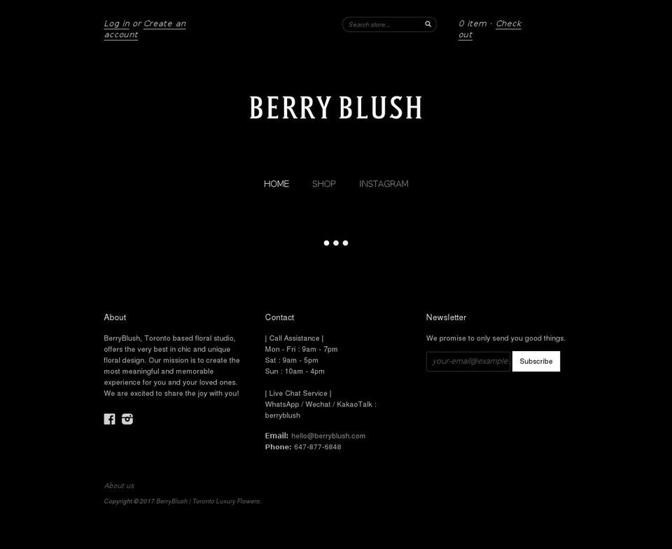 berryblush.com shopify website screenshot