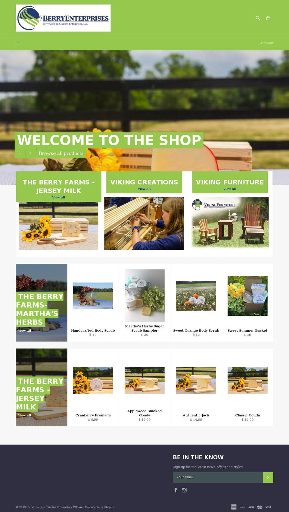 berrycollegestore.com — Shopify storefront screenshot