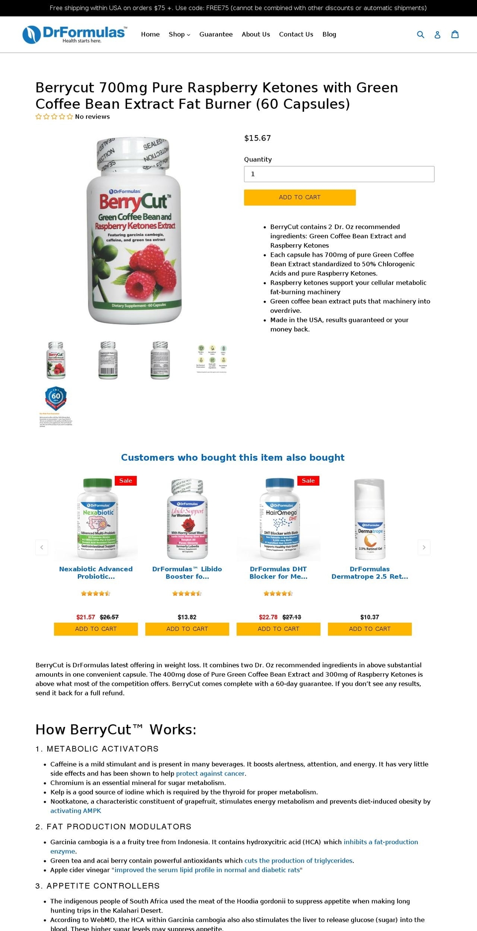berrycut.com — Shopify storefront screenshot