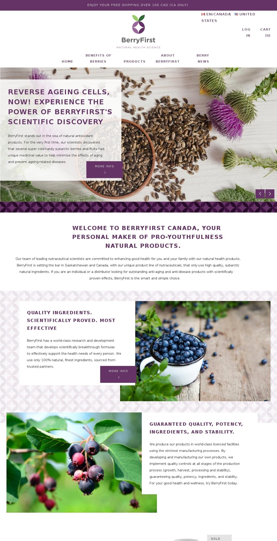 berryfirst.ca shopify website screenshot