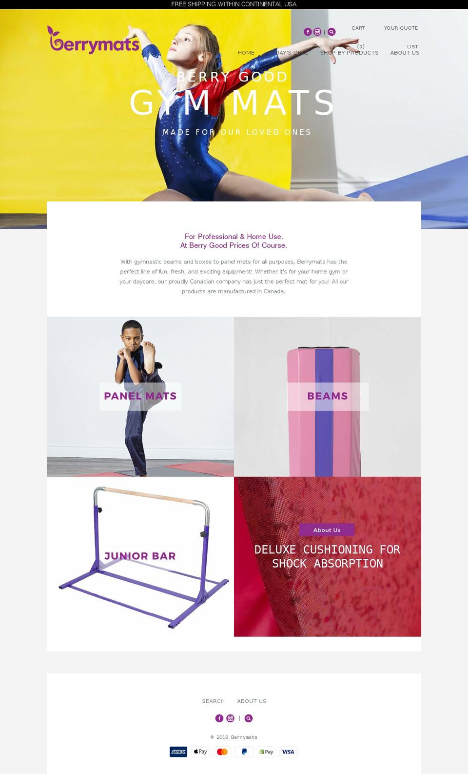 berrymats.com — Shopify storefront screenshot