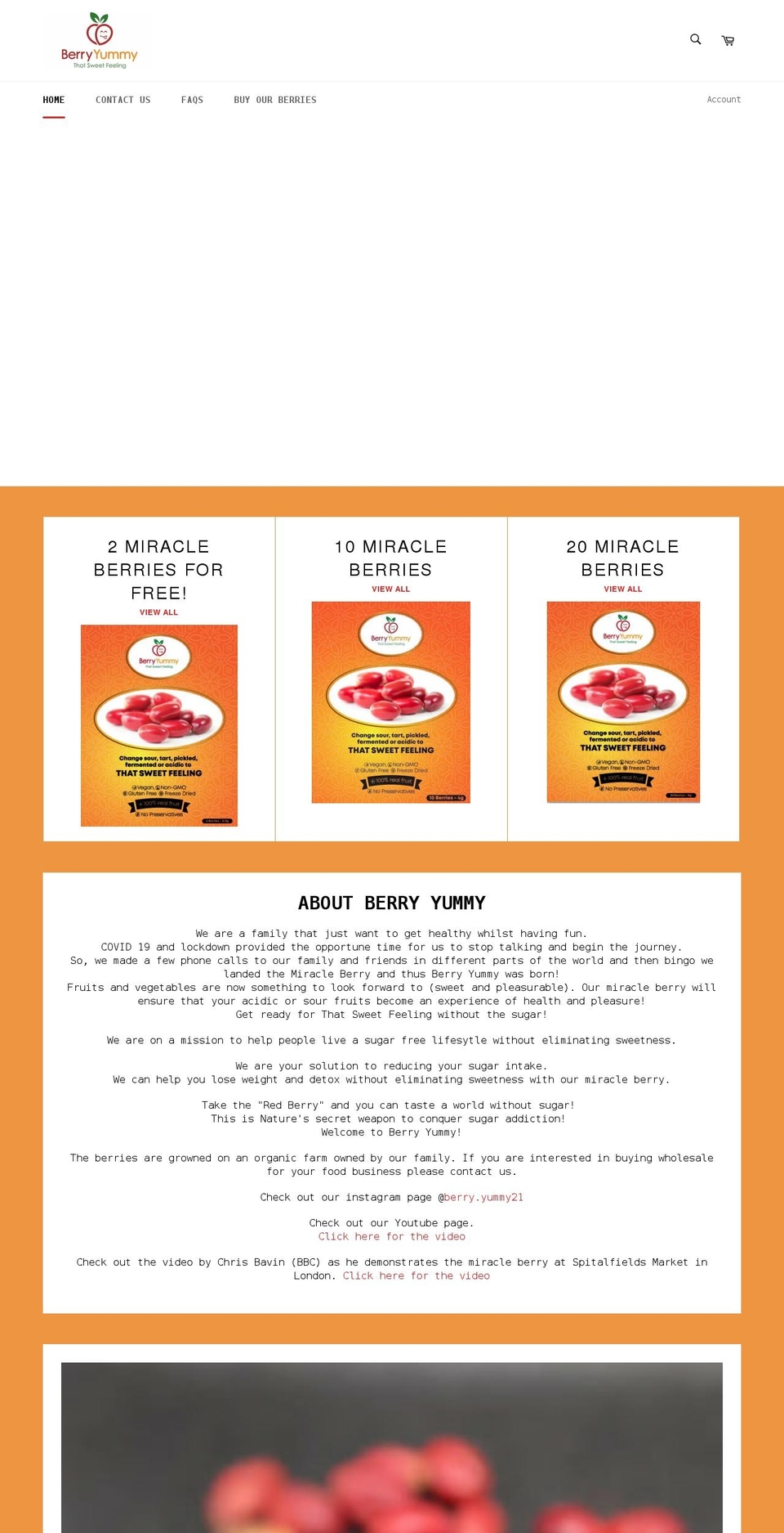 berryyummy.co.uk shopify website screenshot