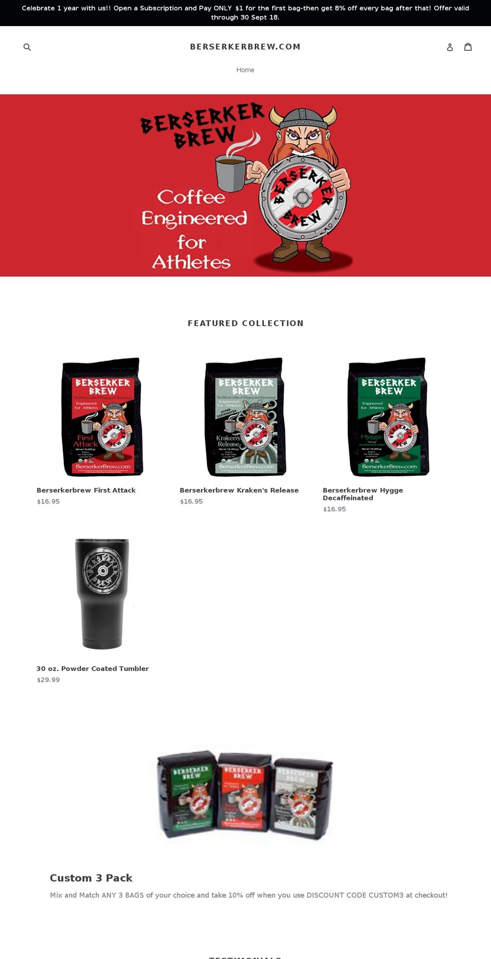 berserkerbrew.com shopify website screenshot