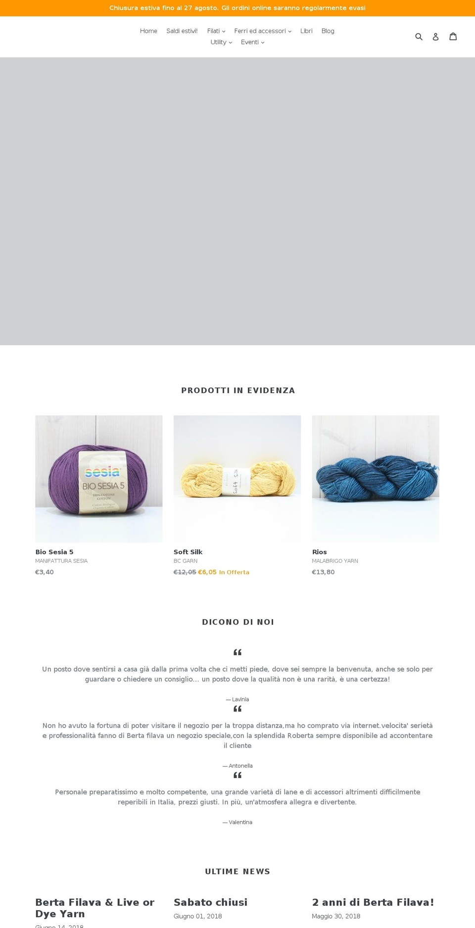 bertafilava.it shopify website screenshot