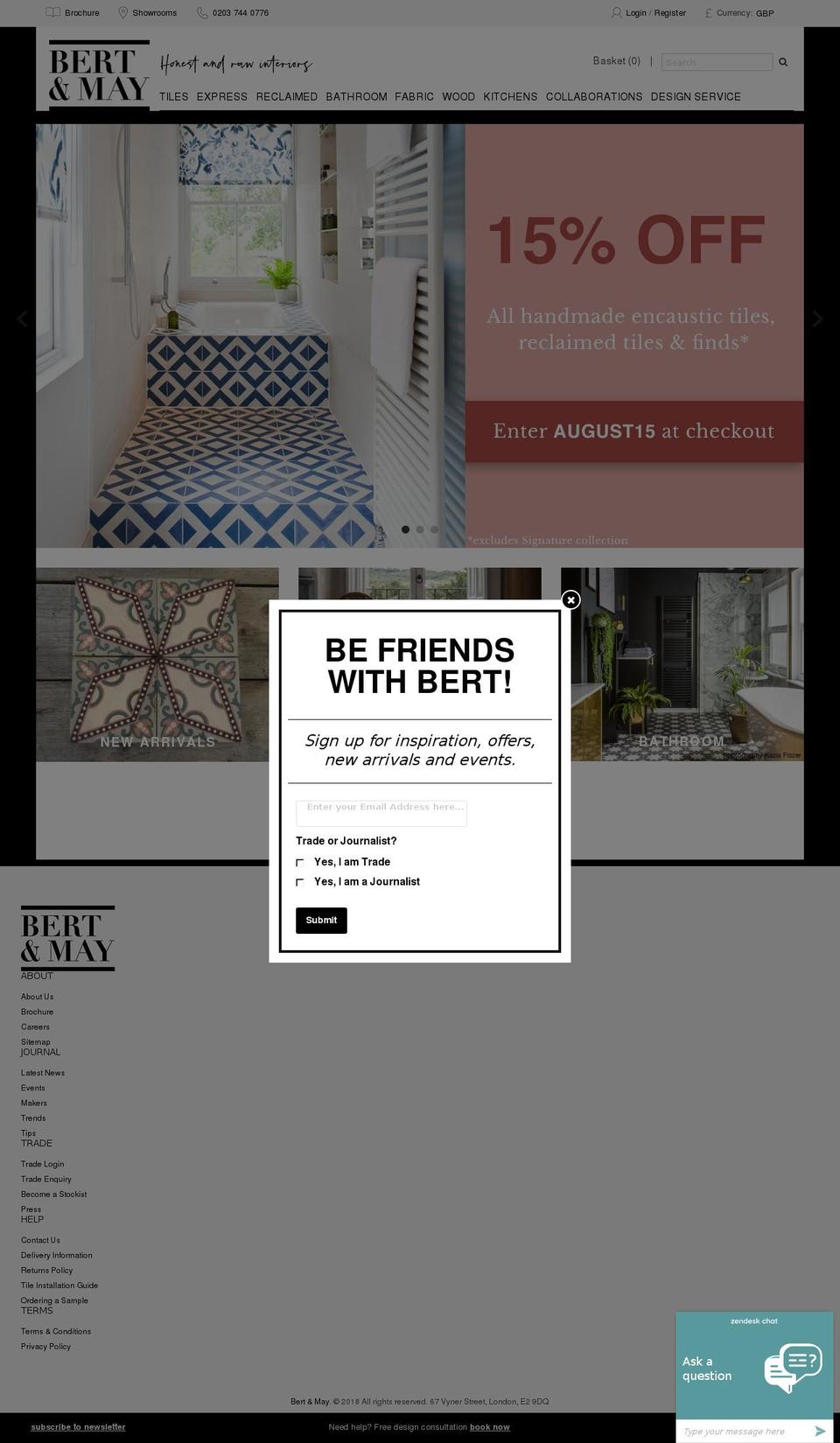 bertandmay.com — Shopify storefront screenshot