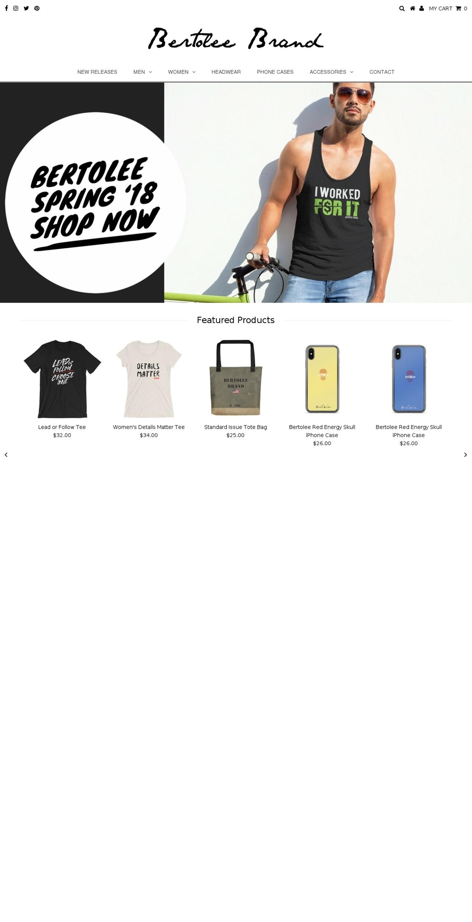 bertoleebrand.com — Shopify storefront screenshot