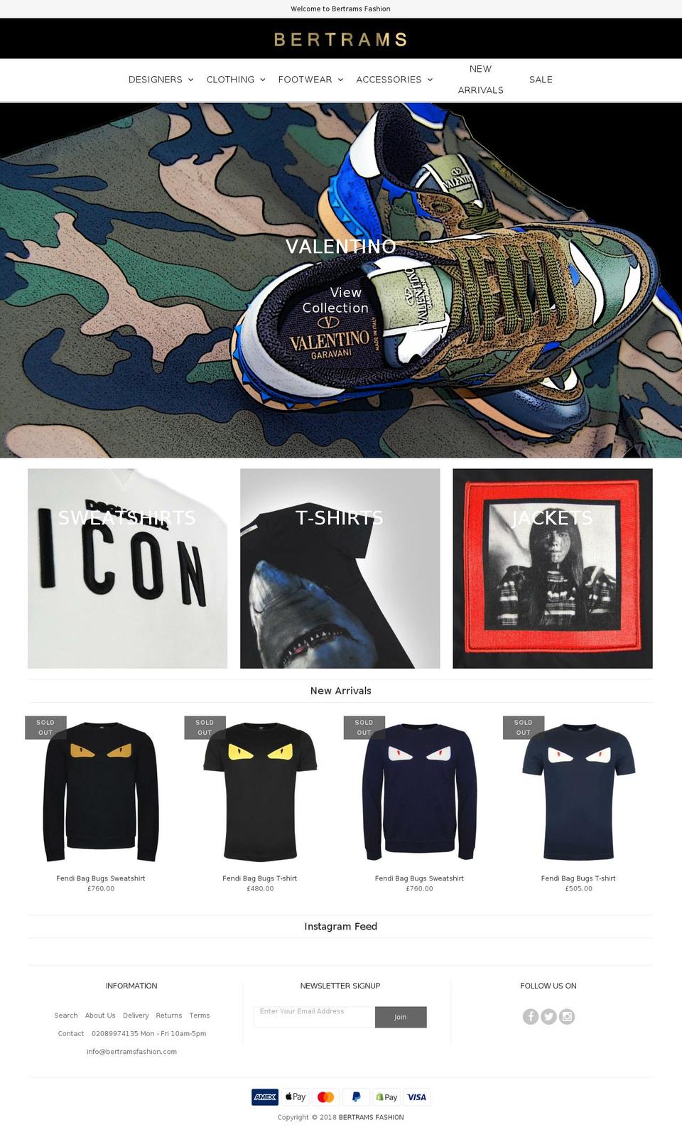 bertramsfashion.com — Shopify storefront screenshot